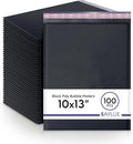 Black 10x13 Inch Poly Bubble Mailers |Self Seal Padded Envelopes for Thick books | Air Cushioned Bubble Mailer | Usable Size 9.5x13 Inch | Waterproof Lightweight Mailing Shipping Bags | 100 Pack Bulk