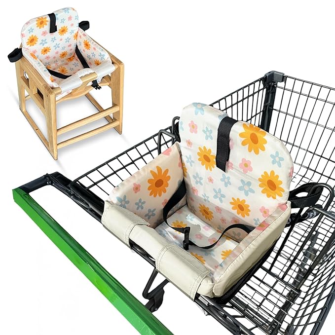 Shopping Cart Cover for Baby, High Chair Cover, Grocery Cart Cover, Cart Seat Cover for Baby, Shopping Cart Seat, Shopping Cart Cover for Baby Girl, Shopping Cart Cover for Baby Boy (Floral)