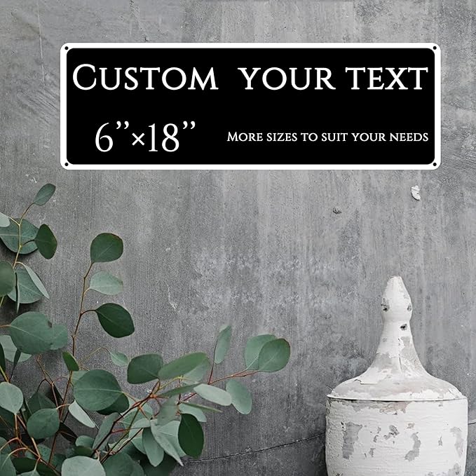 Custom Sign, street signs customized，Aluminum Weatherproof Metal Sign Multiple Sizes, delivery signs for home,Reflective doorplates,Business, Workplace, office, Home, Delivery Signs(6 * 18 Inch)