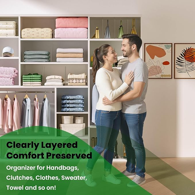 Shelf Dividers for Closet Organization: 10" Tall x 8.4" Deep Durable Clear Acrylic Divider Organizer for Shelves - 12 Pack Adjustable Shelving Separators for Clothing Purse