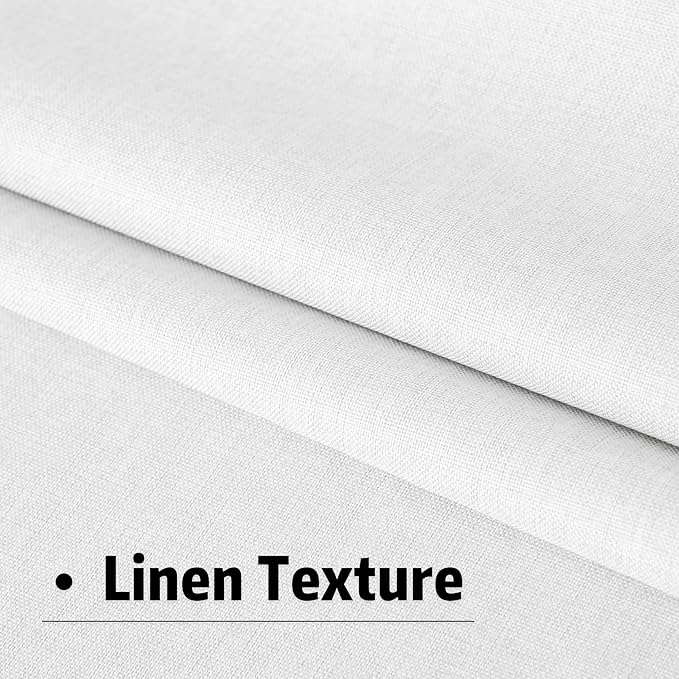 DUALIFE Pure White Blackout Curtains 102 Inch Length 2 Panels Set for Living Room Bedroom Rod&Back Tab Thermal Insulated 100% Black Out Linen Drapes Room Darkening Window Curtains 72" x 102"