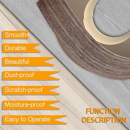 GSCIT Club Walnut Edge Banding, 7/8 inch x 250ft roll of Veneer Plywood Edge Banding Preglued Flexible, Wood Tape Banding for Cabinet Repair
