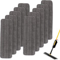 Replacement Mop Pads Fit for Rubbermaid Commercial 18" and 17" Mops - 10 Pack Wet & Dry Commercial Cleaning Reusable Refills Fit for Any Microfiber Flat Mop System 18" and 17" - Gray