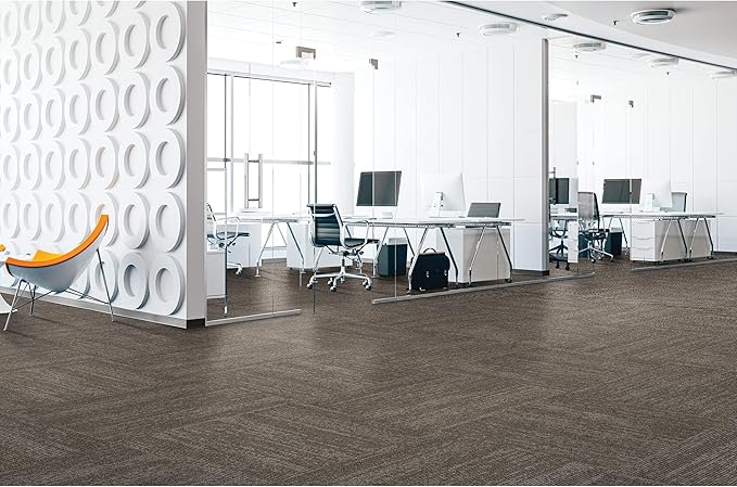 Mohawk Elite 24" x 24" Berber (Loop pile), 0.08" Pile Height, Carpet Tile, Nylon Fiber, Elm Color, (1 Tile)