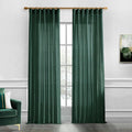 XTMYI Forest Green Curtains 96 Inches Long for Living Room,Light Filtering Back Tab Hooks Pleated Semi Sheer Dark Academia Curtains for Room Decor Bedroom 96 Length 2 Panels