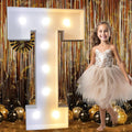 Pooqla 3FT Light Up Marquee Letters, Cool White and Warm White LED Large Lighted Marquee Letters, Giant Mosaic Letter Sign for Balloons Birthday Anniversary Wedding Party Decoration, Decor T