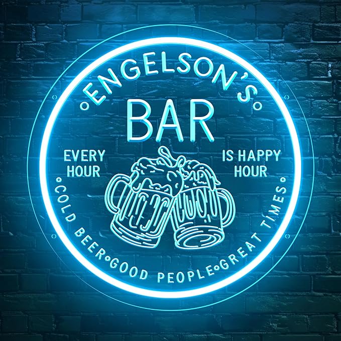 Custom Neon Bar Signs for Home Bar, Handmade Dimmable Personalized Bar Signs, Durable Neon Beer Signs for Man Cave, Bar Led Light Up Sign For Men Dad Gift Business