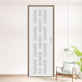 30X79in Frosted Acrylic Glass PVC Accordion Folding Door for Closet,Multifold Interior Door with Installation Hardware,Includes Handle and Latch,White Beech