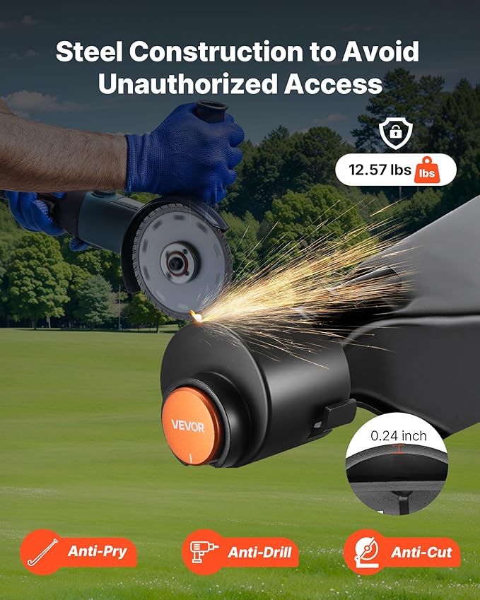 VEVOR Trailer Lock, Fits 2 & 2-5/16-Inch Straight Tongue Ball Couplers, Heavy Duty Hitch Lock with 3 Keys Secures Security Chains, Anti-Theft RV Trailer Tongue Locks for RV, Trailer, Boat