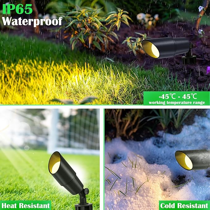 RGB Low Voltage Landscape Lighting, Smart Landscape Spot Lights Outdoor, 12 Volt Color Changing Landscape Lights with Remote/APP/Voice Control, Outdoor Uplights for Garden Yard.