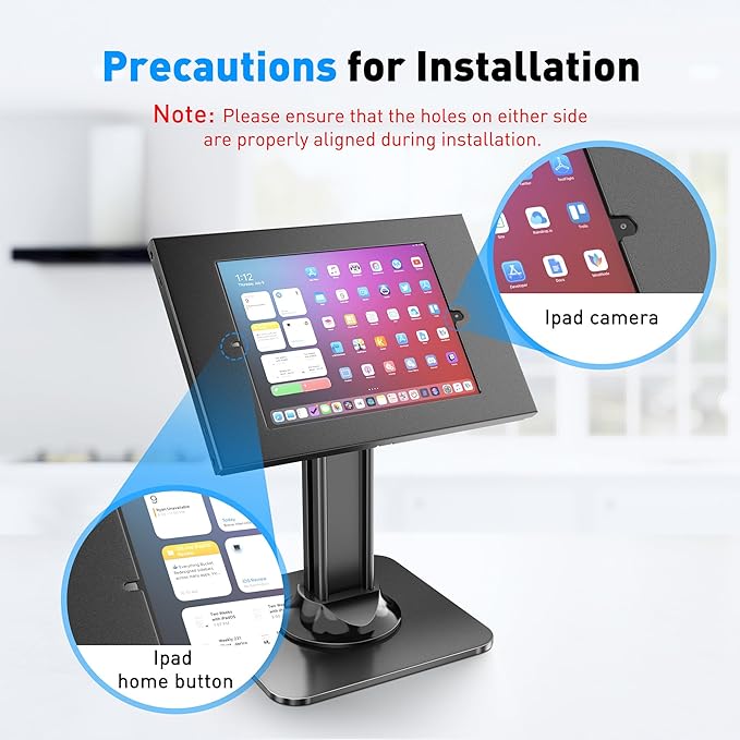 AboveTEK Anti Theft Desktop Kiosk Tablet Security Stand, Compatible with 10.2 and 10.5" Tablets Black