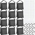 12 Packs Photography Weight Bags Photo Studio Filled Weight Bag Empty Heavy Sandbag Set for Photography Tripod Stand Light Stand Sports Outdoor Photo Video Studio Boom Brackets (Black)