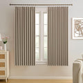 KEQIAOSUOCAI Pinch Pleated Window Curtain Panels 63 Inches Long Light Blocking Solid Ceiling Floor Pleated Curtains Hooks Track Privacy Memory Shape Drape for Living Room,Khaki,80x63, Set of 2