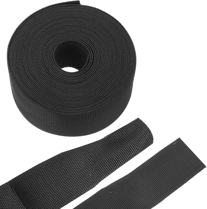 MECCANIXITY Braided Cable Sleeves Heat Shrinkable Fabric Sleeving, 1 3/8" 26ft Black 2:1 Ratio Heat Shrinkable Cord Protector for Harness Cable, Network Cable Protection, Cable Management