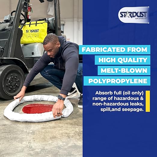 Stardust Spill Products Oil-Only Spill Kit – OSHA Compliant Solution for Vehicles, Industrial, & Restaurant Use, Emergency Response Oil Cleanup, 12-Pack