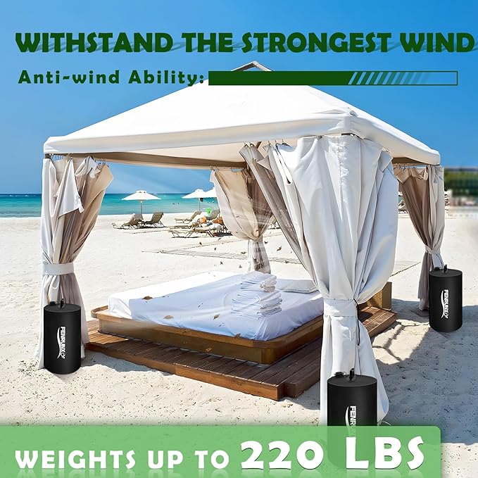 Canopy Water Weight Bag,220 LBS Heavy Duty Tent Weights Set of 4 Leg Weights for Pop Up Canopy,Tent,Gazebo,Carport,Black