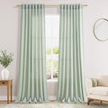 Nanspring Linen Curtains 108 Inches Long for Living Room Bedroom 2 Panels Set Aqua Green Extra Long Back Tab Curtain Light Filtering Sheer Drapes Floor to Ceiling Curtain for Large Windows 52x108