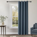 ChrisDowa Blackout Curtains 120 Inches Long for Living Room, Grommet Thermal Insulated Room Darkening Curtains for Bedroom (1 Panel Set, Stone Blue, 52W x 120L)