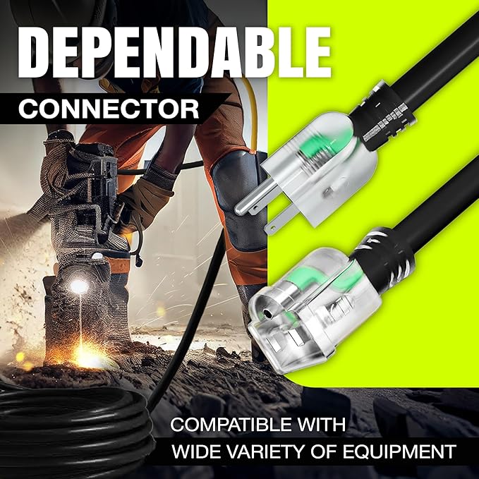 75ft Outdoor/Indoor Extension Cord 16/3 Gauge Heavy Duty 3 Prong SJTW, Waterproof, Flexible Cold-Resistant Long Power Cord,10A 125V 1250W, Black by LifeSupplyUSA