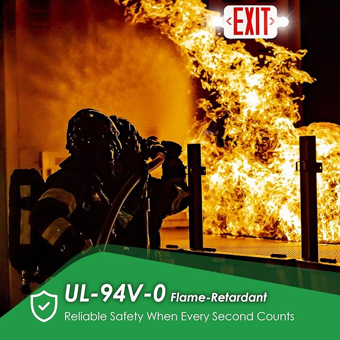 Gruenlich LED Exit Sign Combo with Emergency Lights, Adjustable Heads and Double Sided, Battery Backup, UL 924 Qualified, AC 120-277V, Commercial Emergency Exit Light for Business- 2 Pack