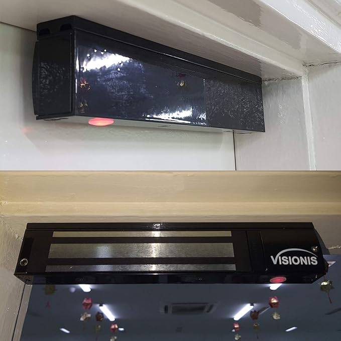 Visionis VS-VISML600LED-BL Indoor 600lbs Black Electromagnetic Lock with LED Sensor for Door Access Control