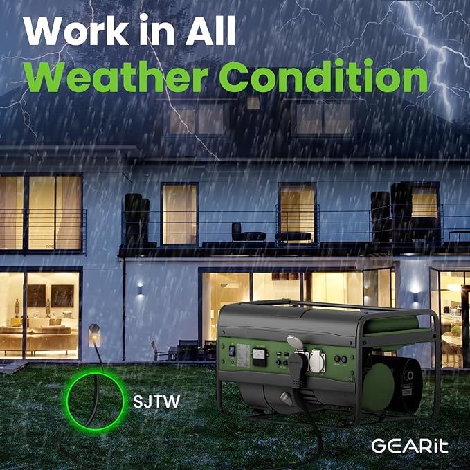GEARit 360 Rotating Plug Indoor Outdoor Extension Cord Waterproof 100ft - 16 Gauge 16/3 AWG, 13A 1625W, 3 Prong Heavy Duty Extension Cord Weatherproof Power Cable for Outdoor Landscaping, Lights, ETL