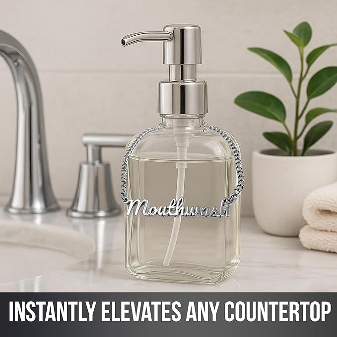 Mouthwash Dispenser Label Tags 1 pc (Silver)