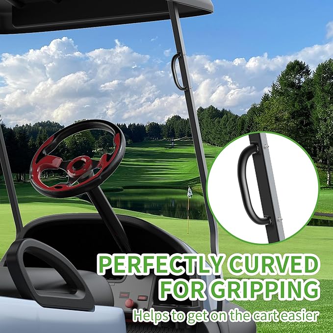 10L0L Golf Cart Bar Grab Handles,Universal Grip Handle for Yamaha, EZGO, Club Car, Aluminum Alloy Grab Handle for Golf Cart(2 Pack)