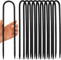 Trampoline Stakes 12 inches 10-Pack U Stake for Ground Heavy Duty Trampoline Anchors High Wind Stakes for Fence, Swing Set, Outdoor Decoration and Gazebo
