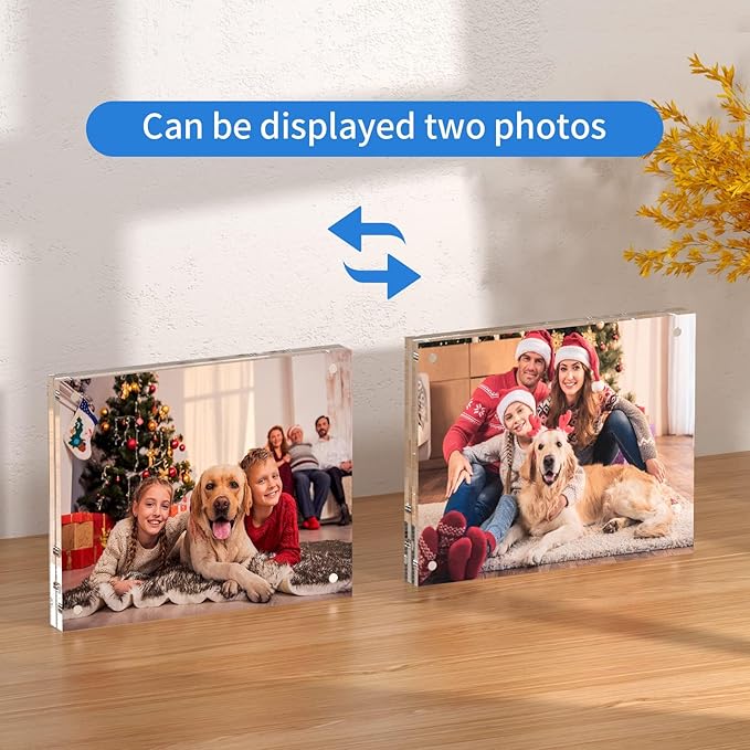 NIUBEE 8.5x11 Picture Frame, Clear Certificate Document Magnetic Photo Frame for Tabletop Display