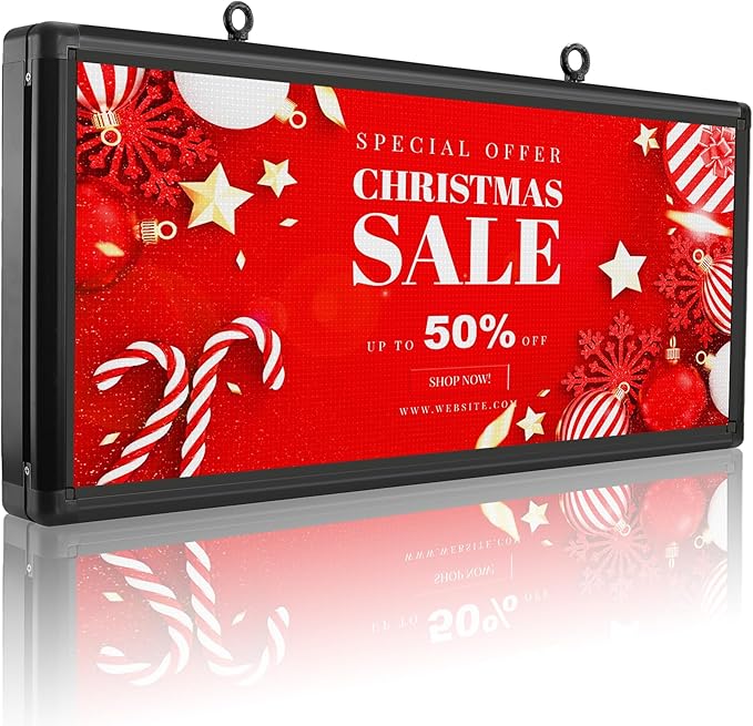 P6 Outdoor Full Color 40 x 18 inches Led Sign WIFI And USB Programmable Led Display With High Resolution Scrolling Texts, Colorful images and videos LED Advertising Screen Digital Board For Shop