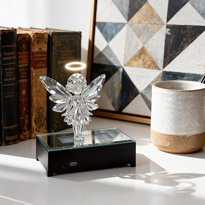 ZEERSHEE 4.3*2.6inch LED Light Display Base Colorful Light Change Modes Display Stand with Mirror Surface for Glass Art Crystals Jewelry Craft