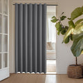 ChrisDowa Room Divider Curtain 90 Inches Long, Wide Blackout Sliding Door Curtain for Bedroom, Room Darkening Privacy Window Drape for Patio Door (1 Panel Set, Grey, 100 x 90 Inch)
