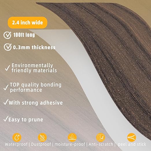 GSCIT Club Wood Grain Repair Tape, 2.4 inch X 100ft Self Adhesive Walnut Grain Repair Patch for Tables, Chairs, Baseboards, Doors, Windows, Floors, Handicraft DIY.