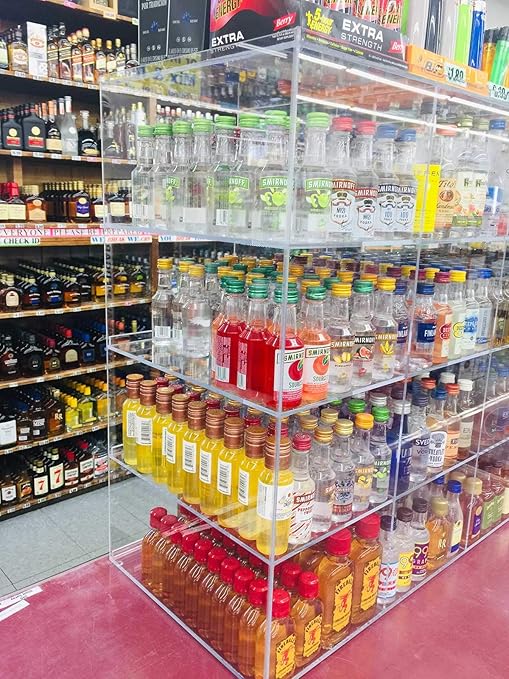 Commercial Retail Display for Mini Sampler 50ml Liquor Shot Airplane Bottles Nips Rack Also Any Other Point of Sale Items 12 Section