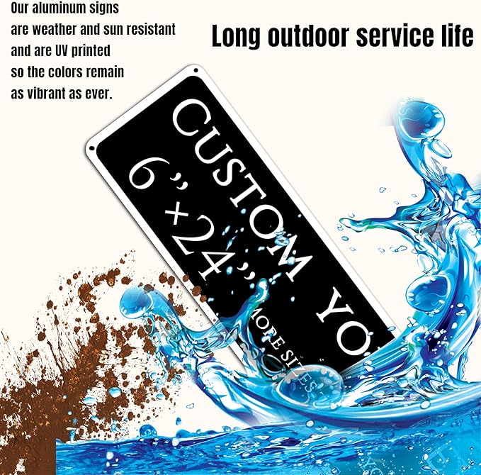 Custom Sign, custom street sign，Reflective,Aluminum Weatherproof Metal Sign Multiple Sizes, Sports field,for Office, Business, Workplace, office, Home, Delivery Signs(6 * 24 Inch)