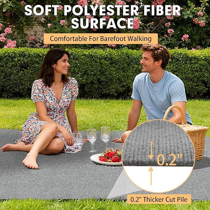 Marine Carpet,6 FT x 23 FT Smoke Gray Indoor Outdoor Carpet 0.2" Thick Boat Carpet with Water-Proof TPE Backing, Non-Slide Outdoor Marine Carpet Roll for Home, Patio, Porch, Deck