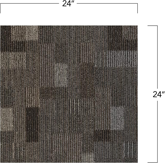 Mohawk Basics 24" x 24" Berber (Loop pile), 0.09" Pile Height, Carpet Tile, PET Fiber, Coffee Color, (24 Tiles), (96 sqft/carton)