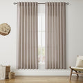 Nanspring Ecru 72 Inch Curtains for Living Room Linen Blend Luxury Light Filtering Semi Sheer Curtain Back Tab Rustic Decor Natural Farmhouse Elegant Boho Drapes for Bedroom 52x72, 2 Panels
