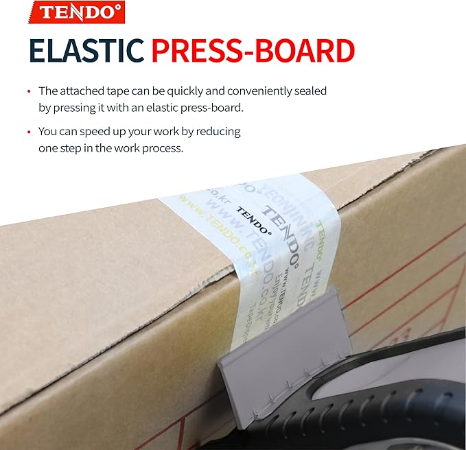 Heavy Duty Shipping Tape Dispenser: TENDO° Premium Line – Reusable, Replaceable, Eco-Friendly 2’’ Master Piece Dispenser for Pros with Patented 10° Sloped Chromium Blades - P-2200 (4th Gen.)_Gray