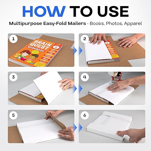 White Mailing Boxes 12"x10.5"x2", Pack of 25, USA-Made - Strong, Easy to Fold Cardboard Boxes for Secure Storage, Shipping and Moving - Water-Resistant and Snug Fit Cardboard Mailers by IDL Packaging