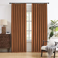 DUALIFE Pinch Pleatd Blackout Curtains 92 Inches Long, Boho Linen Rustic Copper Color Retro Room Darkening Privacy Curtains Drapes with Hooks for Living Room Bedroom 2 Panels Terra Cotta Rust 50x92