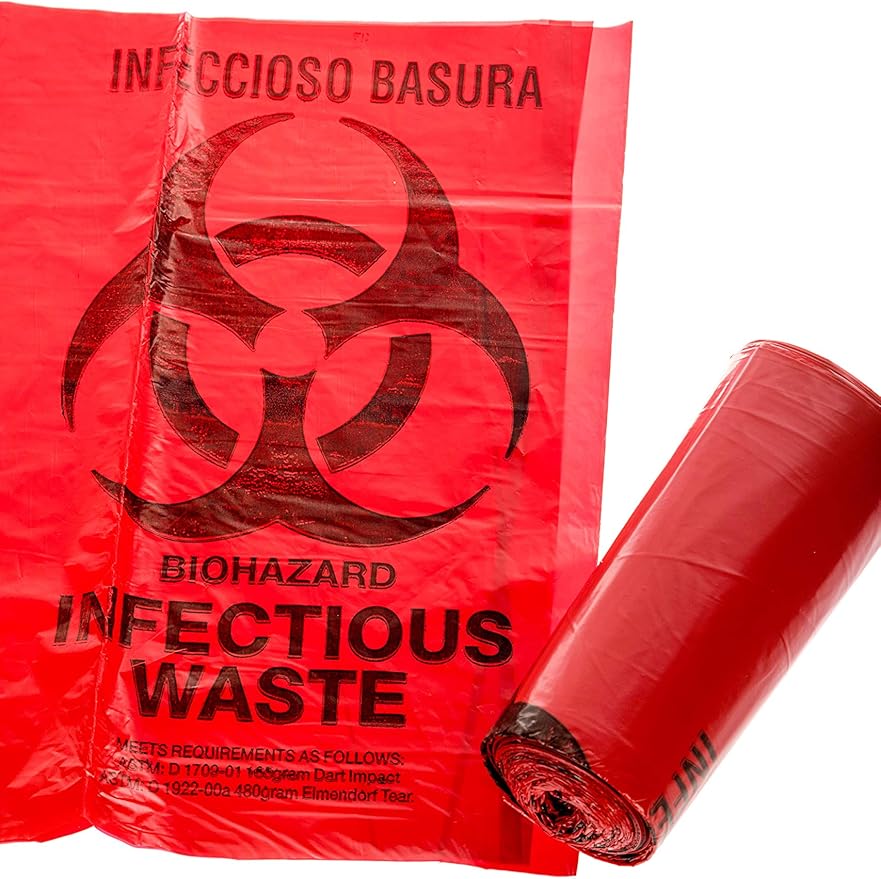 Tier 1 Biohazard Bags with X-Seal Burst Defense (Home use Approved) (40 Gallon) (20 Bags)