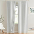 Vision Home White Pinch Pleated Full Blackout Curtains Thermal Insulated Window Curtains 102 inch for Living Room Bedroom Room Darkening Pinch Pleat Drapes with Hooks Back Tab 2 Panel 102" Lx40 W