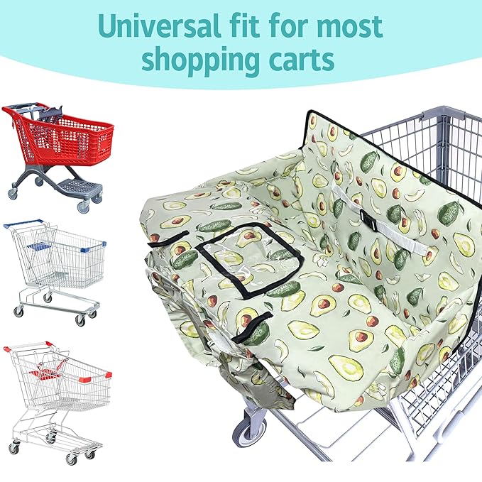 Shopping Cart Cover for Baby,2-in-1 High Chair Cover with Portable Cloth Bag,Cart Seat Pad for Babies Grocery Cushion Cover Restaurant,Suitable for All Supermarkets