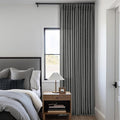 Dark Grey Linen Pinch Pleated Curtains 102 Inches Long for Living Room Pleated Drapes Hooks Back Tab Thick Linen Textured Modern Farmhouse Charcoal Simple Gray 102 Inch Curtain for Dining Bedroom