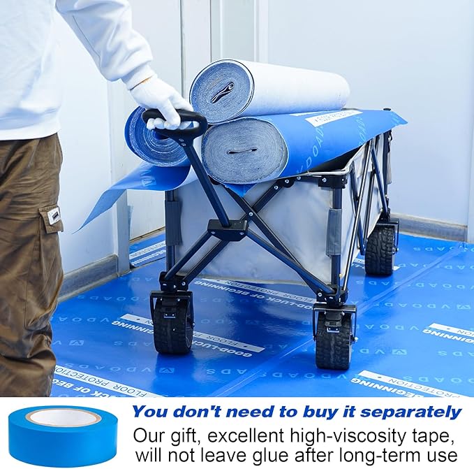 39" x 100'Heavy-Duty Temporary Floor Protection Roll Construction & Renovation for Tile Protectors for Hardwood tairs Carpet Pets Paint Proof Flooring Protection Film Covering Longtime