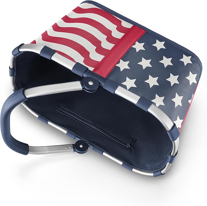 reisenthel carrybag stars & stripes - Sturdy shopping basket with plenty of storage space and practical inner pocket - Elegant and water-repellent design