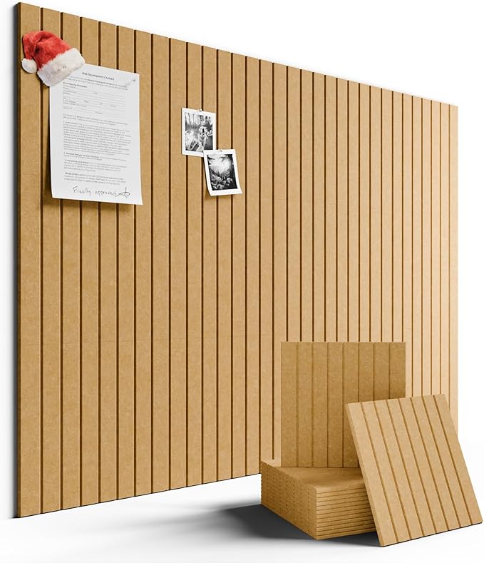 Large Felt Bulletin Board 48" x 36" Cork Board Alternative-12 Pack with 70 Safe Removable Adhesive Tabs, Cork Boards for Walls for Home Office Classroom Pin Board-Mustard Yellow