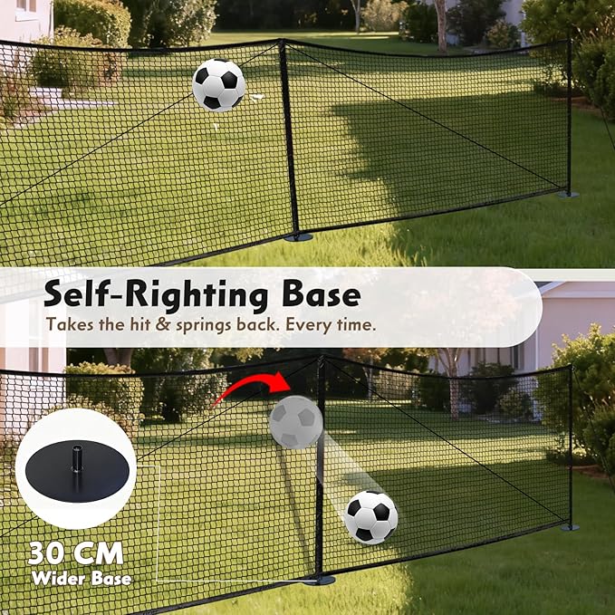Driveway Guard Barricade Net - HDPE 5FT High 31/41FT Sizes 7.9inch Spiral Stakes 200% Anti-Tear with Middle Support Foldable Hook Prevents Kids & Toys Falling
